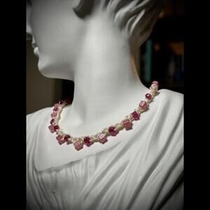 Handcrafted Pink Beaded Necklace